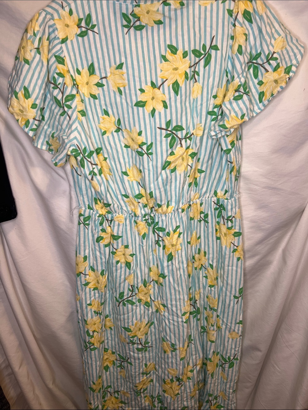 Draper James Light Blue & Yellow Floral Midi Dress - Picture 7 of 8